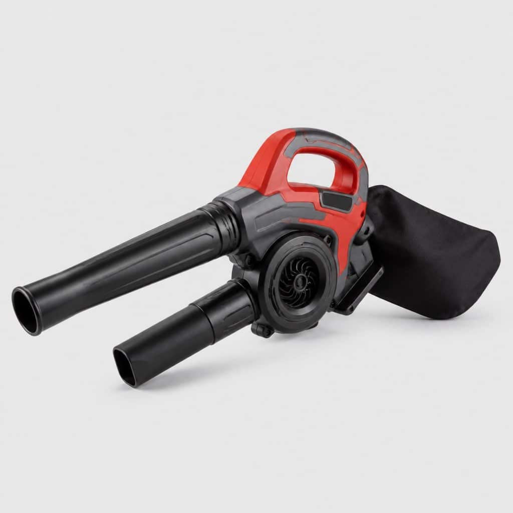 Aspirateur souffleur compact 4-en-1 rouge et graphite a turbine vortex