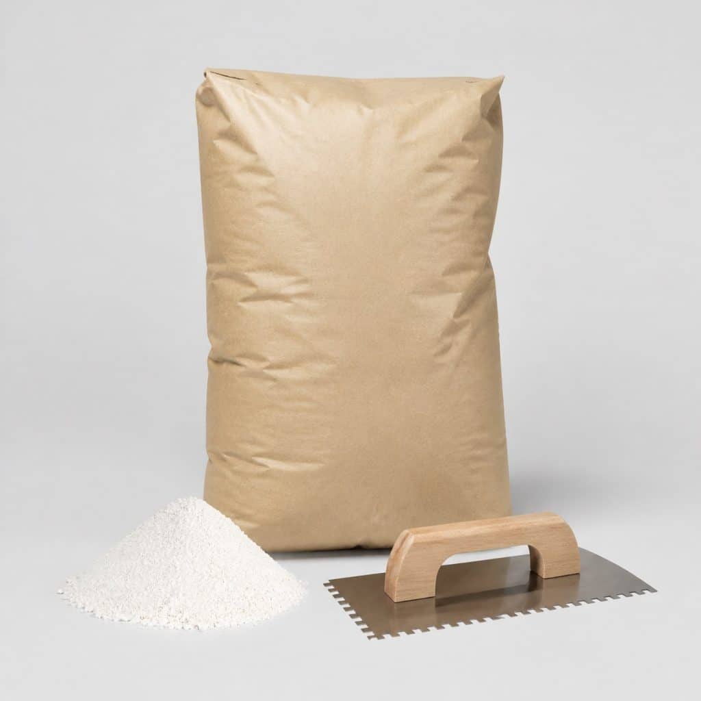 Sac de mortier-colle à carrelage blanc en poudre de 25 kg