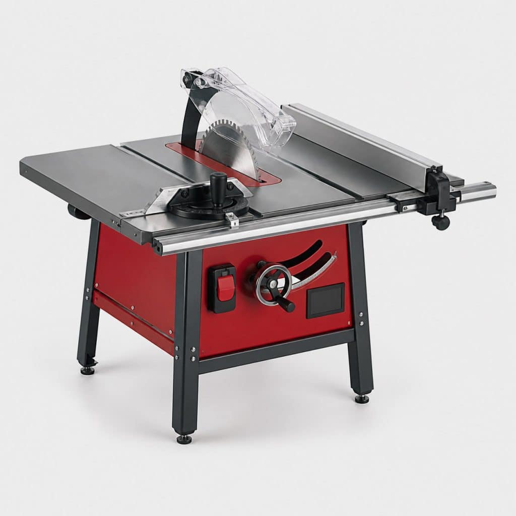Scie sur table de précision rouge et graphite avec lame Ø 250 mm