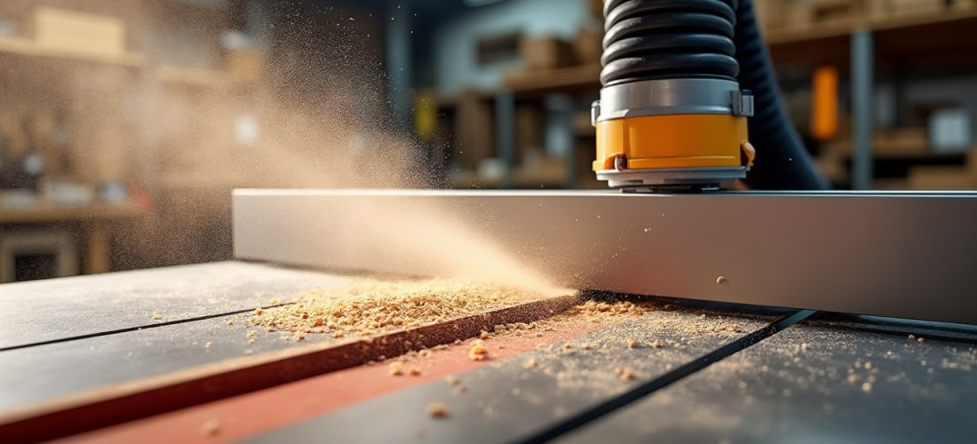 découvrez comment optimiser l'aspiration sous une scie sur table pour gérer efficacement la sciure, améliorer la visibilité et réduire les poussières fines pour un environnement de travail plus sûr.